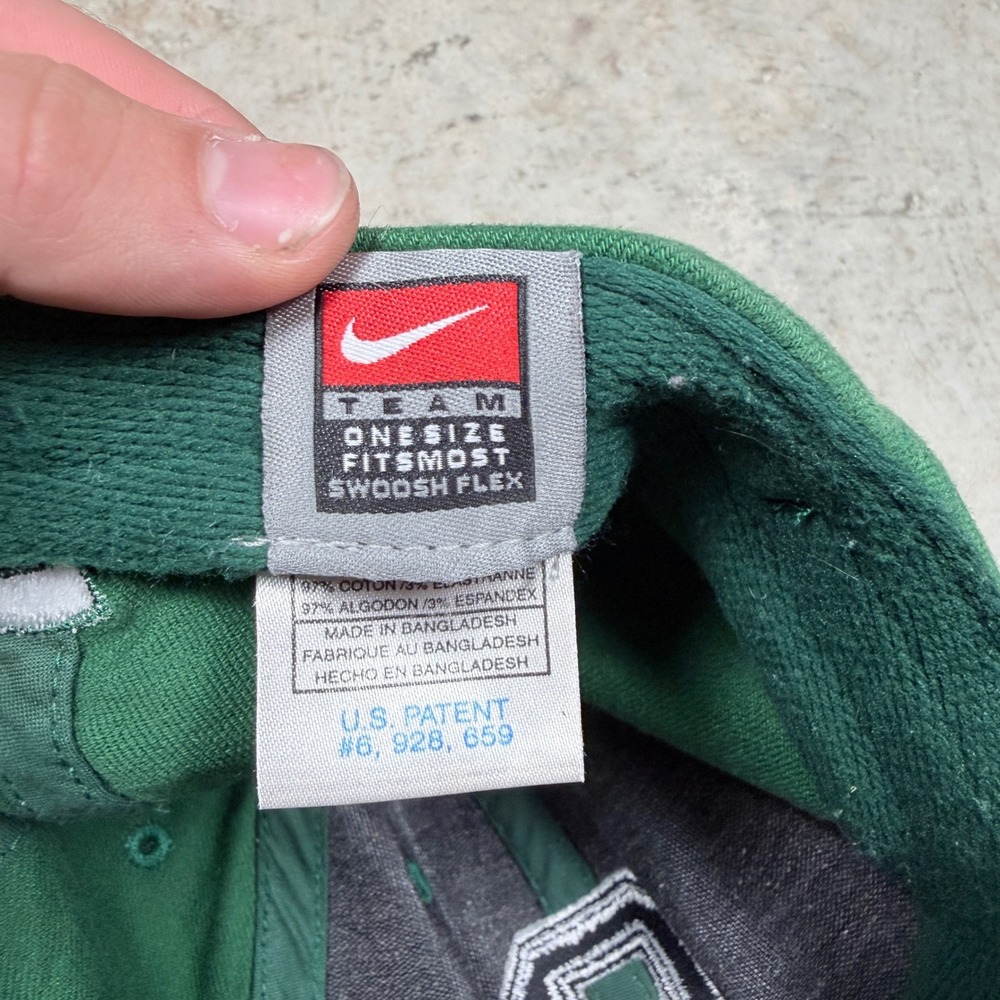 Nike‎ Michigan State Spartans fitted Green S Letterman Baseball Cap Hat One Size - Picture 3 of 4